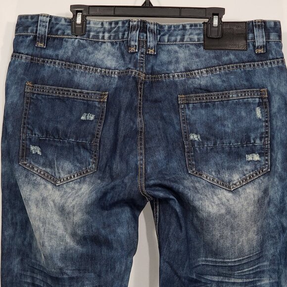 Smoke Rise  Distressed Bleached Jeans  Men's 42 X 32  Straight Leg  Relaxed - Picture 5 of 7